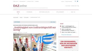 
                            5. DAZ.online-Serie Apotheken-Kooperationen (AVIE): „Unabhängigkeit ...