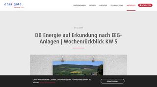 
                            12. DB Energie auf Erkundung nach EEG-Anlagen | Wochenrückblick ...