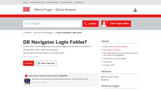 
                            12. DB Navigator Login Fehler? - Gelöst - Deutsche Bahn