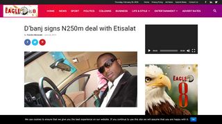 
                            13. D'banj signs N250m deal with Etisalat – The Eagle Online