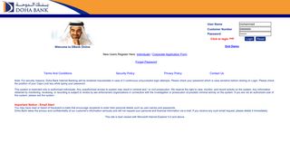 
                            7. DBank Online : Login - Doha Bank