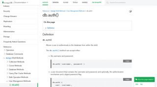 
                            1. db.auth() — MongoDB Manual