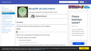
                            9. db.auth() - MongoDB shell method - w3resource
