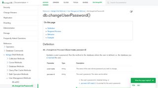 
                            9. db.changeUserPassword() — MongoDB Manual