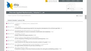 
                            7. dblp: Discrete Applied Mathematics, Volume 5