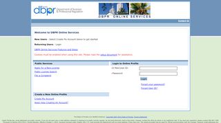 
                            1. DBPR Online Services Main Menu (login.login) - MyFloridaLicense.com