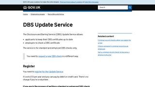 
                            9. DBS Update Service - GOV.UK