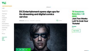
                            13. DC Entertainment opens sign ups for its streaming and digital comics ...