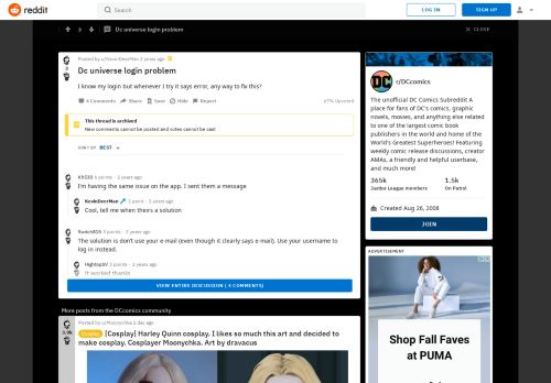 
                            9. Dc universe login problem : DCcomics - Reddit