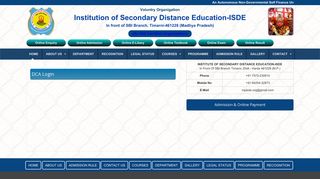 
                            11. DCA Login - Institution of Secondary Distance Education-ISDE