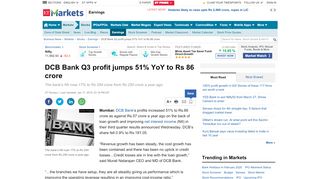
                            11. DCB Bank Q3 profit jumps 51% YoY to Rs 86 crore - The Economic ...