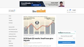 
                            12. DCB Bank Q3 results: Small loans give big pain - Livemint