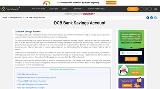 
                            7. DCB Bank Savings Account - CreditMantri