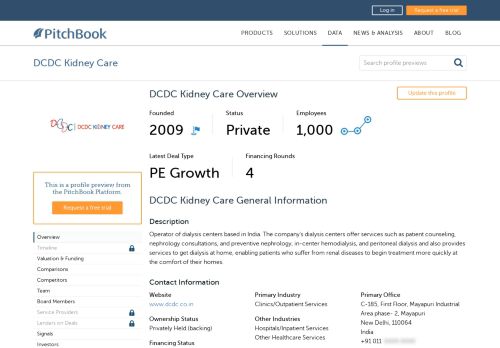 
                            9. DCDC Kidney Care Company Profile: Valuation & Investors | PitchBook