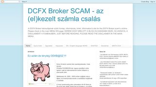 
                            3. DCFX Broker SCAM - az (el)kezelt számla csalás