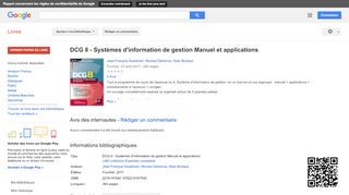 
                            12. DCG 8 - Systèmes d'information de gestion Manuel et applications - Résultats Google Recherche de Livres