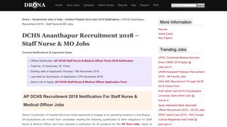 
                            3. DCHS AP Recruitment 2018 – Apply 20 Staff Nurse &Medical Officer ...