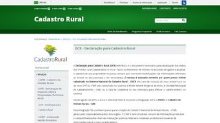 
                            5. DCR - Declaração para Cadastro Rural — Cadastro Rural