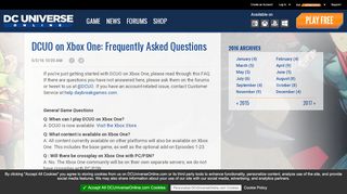 
                            13. DCUO on Xbox One: Frequently Asked Questions | DC Universe Online