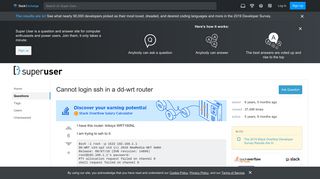 
                            4. dd wrt - Cannot login ssh in a dd-wrt router - Super User