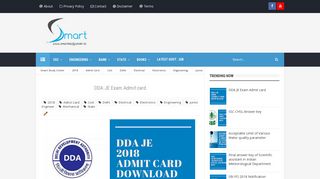 
                            8. DDA JE Exam Admit card - Smart Study Center