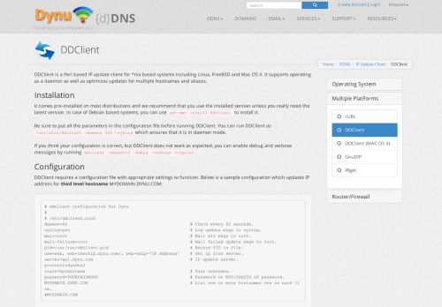 
                            6. DDClient | Free Dynamic DNS Service | Dynu