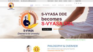 
                            7. DDE, S-VYASA: Directorate of Distance Education for Yoga