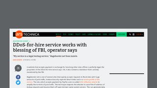 
                            13. DDoS-for-hire service works with blessing of FBI, operator says | Ars ...