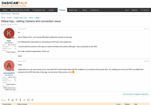 
                            6. DDpai App - adding Camera and connection issue | DashCamTalk