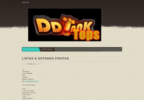
                            11. DDTanks Piratas & Transformice Piratas - Pagina Inicial