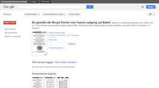 
                            12. De gestalte der Bruyd Christi voor haaren uytgang uyt Babel: ... - Resultaten voor Zoeken naar boeken met Google