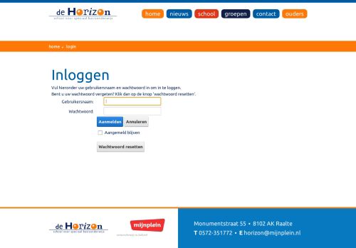 
                            9. De Horizon > Login - De Horizon - Raalte