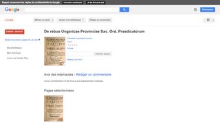 
                            13. De rebus Ungaricae Provinciae Sac. Ord. Praedicatorum