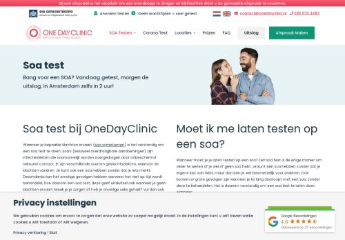 
                            6. De Soa Test: de beste anonieme test doe je bij OneDayClinic