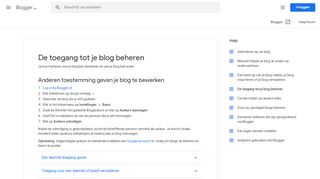 
                            3. De toegang tot je blog beheren - Blogger Help - Google Support