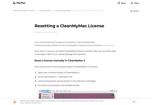 
                            5. Deactivating and Retrieving a CleanMyMac License - MacPaw
