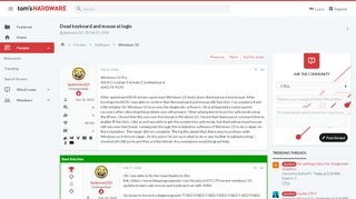 
                            3. Dead keyboard and mouse at login - [Solved] - Windows 10 - Tom's ...