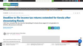 
                            10. Deadline to file income tax returns extended for Kerala after ...