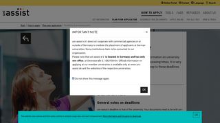 
                            12. Deadlines & processing time | uni-assist e.V.