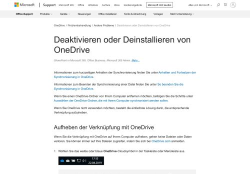 
                            11. Deaktivieren oder Deinstallieren von OneDrive - Office-Support