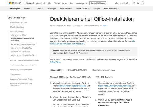 
                            3. Deaktivieren von Office 365, wenn die Fehlermeldung 