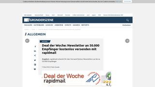 
                            7. Deal der Woche: 50.000 Newsletter kostenlos versenden mit rapidmail ...