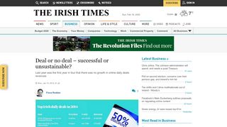 
                            10. Deal or no deal – successful or unsustainable? - The Irish Times