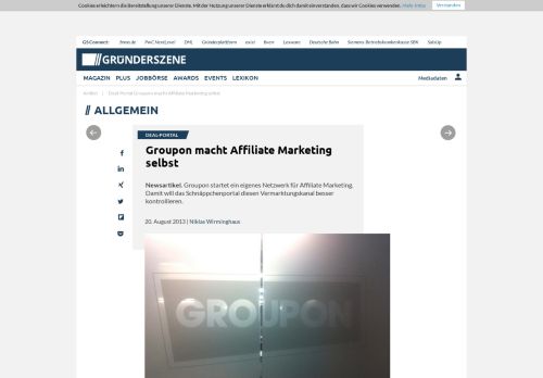 
                            8. Deal-Portal Groupon macht Affiliate Marketing selbst | Gründerszene