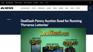
                            12. DealDash Penny Auction Sued for Running 'Perverse Lotteries'