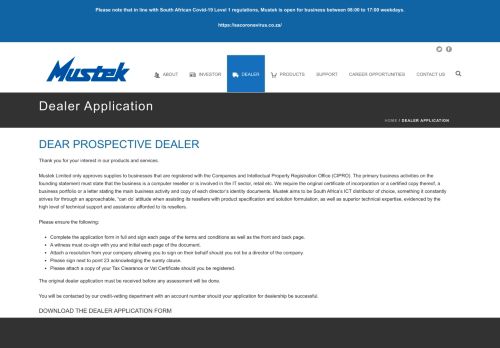 
                            13. Dealer Application - Mustek