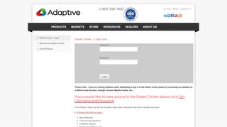 
                            7. Dealer Center - Log In - Adaptive Micro Systems