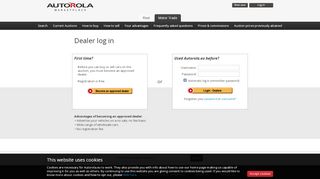 
                            3. Dealer: Log into the Autorola.eu car auction