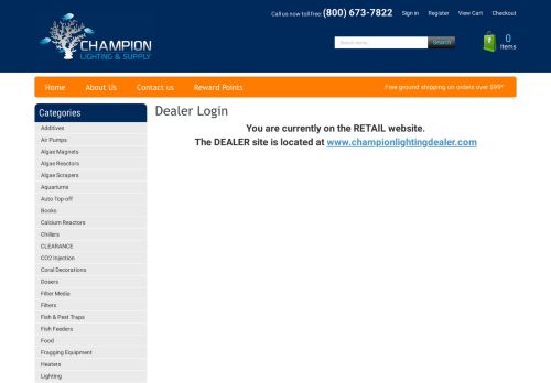 
                            8. Dealer Login > Champion Lighting & Supply