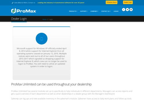 
                            4. Dealer Login - ProMax Unlimited